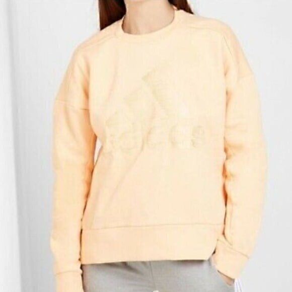 adidas Tops - Adidas crew neck orange glam logo sweatshirt 2XL nwt